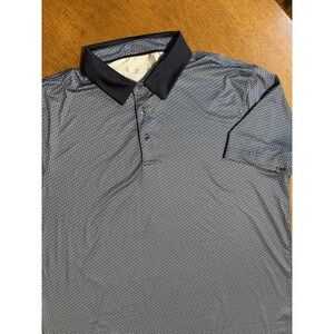 Maelreg Golf Polo Shirt Mens XL Blue Black Geometric Performance Stretch